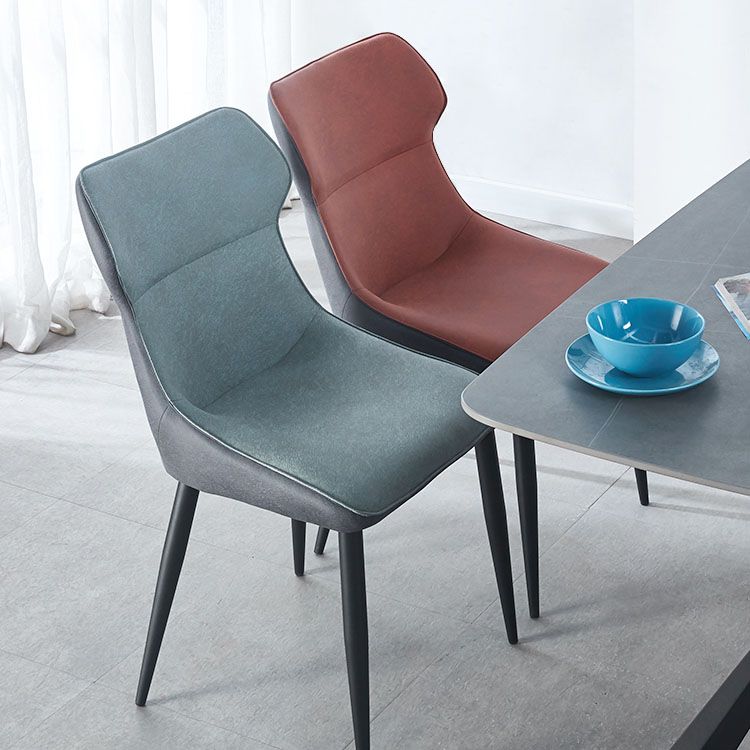 Chaises de salle à manger en faux cuir contemporain chaises sans bras pour cuisine