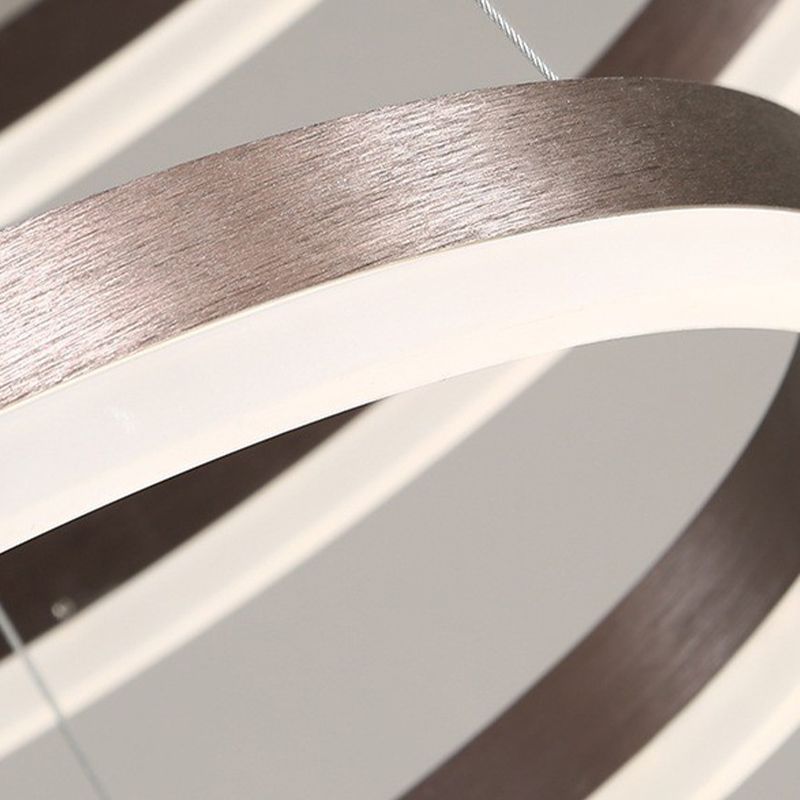 Fissature del lampadario multi-testa anello moderno lampadario appeso con ombra acrilica bianca