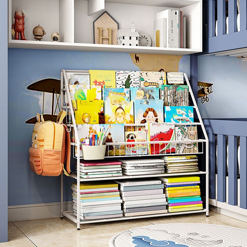 Contemporary Metal Standard Bookcase Closed Back Kids Standard Bookcase