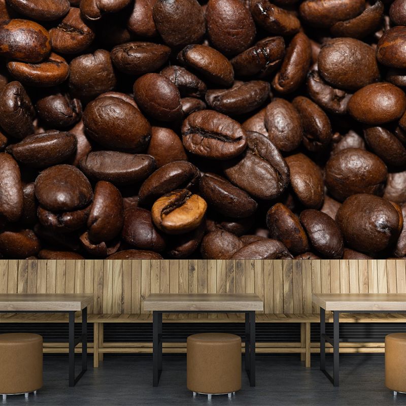 Minimalism Style Coffee Bean Mildew Resistant Coffee Shop Wall Covering