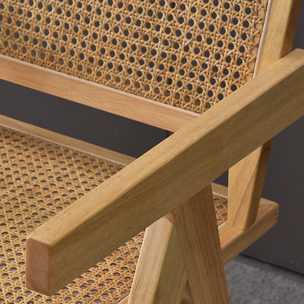 Contemporary Style Rubberwood Chair Open Back Arm Kitchen Dining Chairs