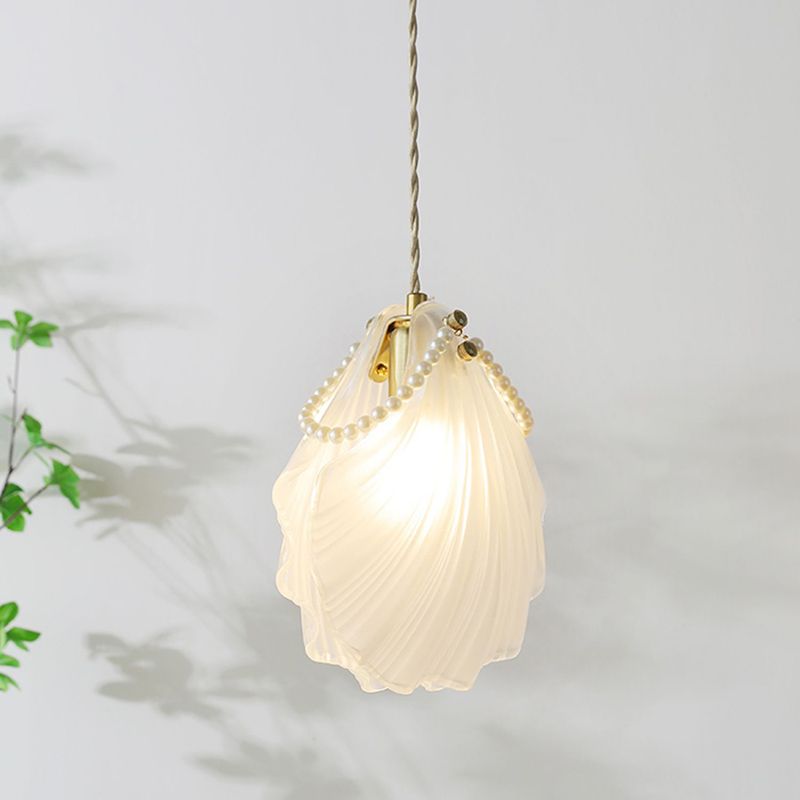 Contemporary Glass Shade Wall Light 1-Light Wall Mounted Light Fixture for Bedroom