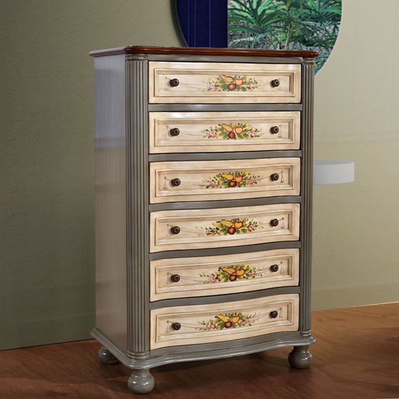 Traditional Vertical Lingerie Chest Wood Storage Dresser for Bedroom