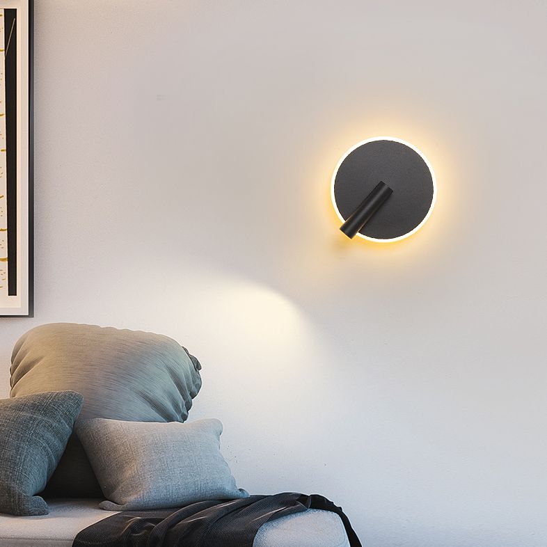 Aluminium Geometric LED Wall Lamp in Modern Concise Style Wrought Iron Reading Wall Sconce with Acrylic Shade