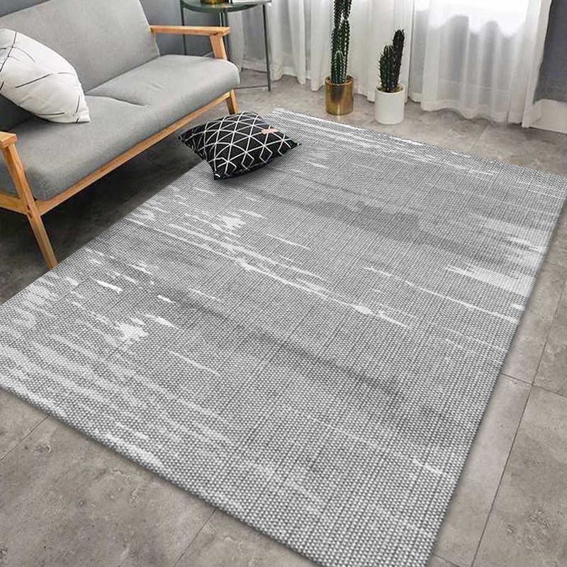 Grey Modern Rug Polyester Graphic Area Rug Tear Resistant Rug for Home Decor