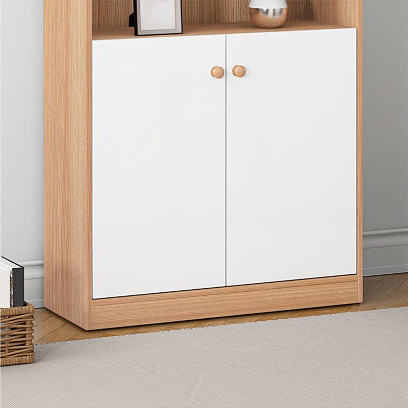 74.5"H Modern Bookcase Wood Closed Back Bookshelf with Door for Home Office
