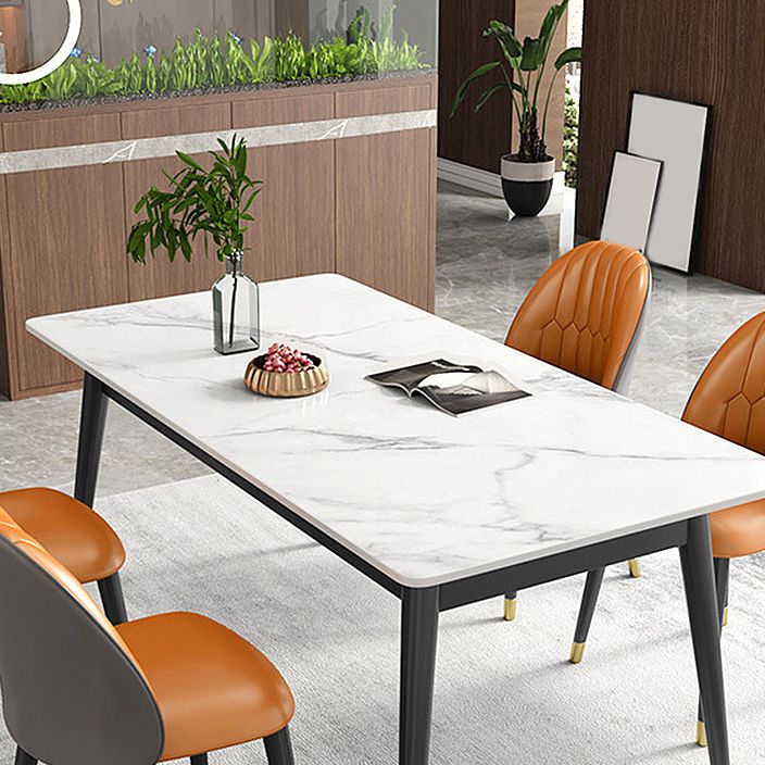 Modern Style Sintered Stone Top Dinette Set 1/2/5/7 Pieces Rectangular Dining Set
