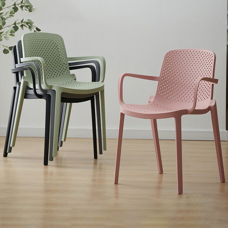 Modern Plastic Solid Back Side Chair 32"H Acrylic Dining Chair for Restaurant