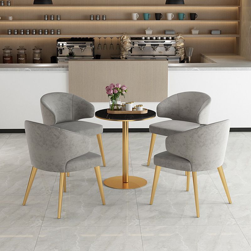 1/2/5 Pcs Metal Glam Style Dining Room Set with Round Table Dinette Set