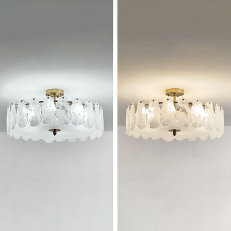 Multi Light Cylindrical Ceiling Lamp Modern Style Glass Ceiling Lighting for Living Room
