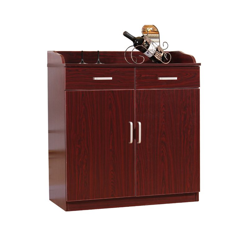 35.4" Tall 2 - Door and 2 - Drawer Accent Cabinet Faux Wood Storage Cabinet