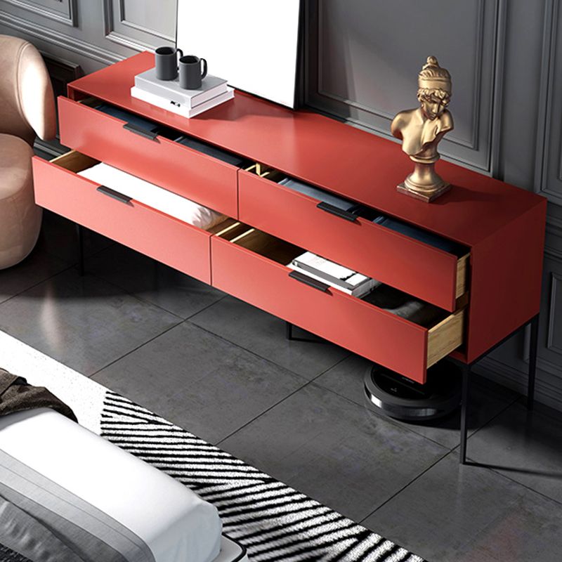 Modern Horizontal Storage Chest with 4 Soft-Close Drawers for Home