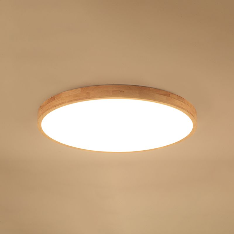 Geometrical Wooden Flush Ceiling Light Fixtures 1-Light Modern Style Flush Light Fixtures