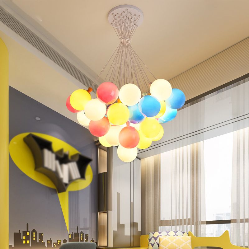 Balloon Colored Chandelier Light Simplicity Acrylic Pendant Light for Child Room