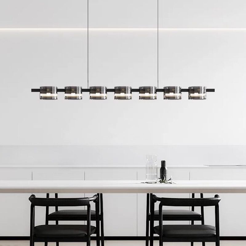 Nordic LED Island Lighting Fixture Simple Glass Hanging Light for Dining Room