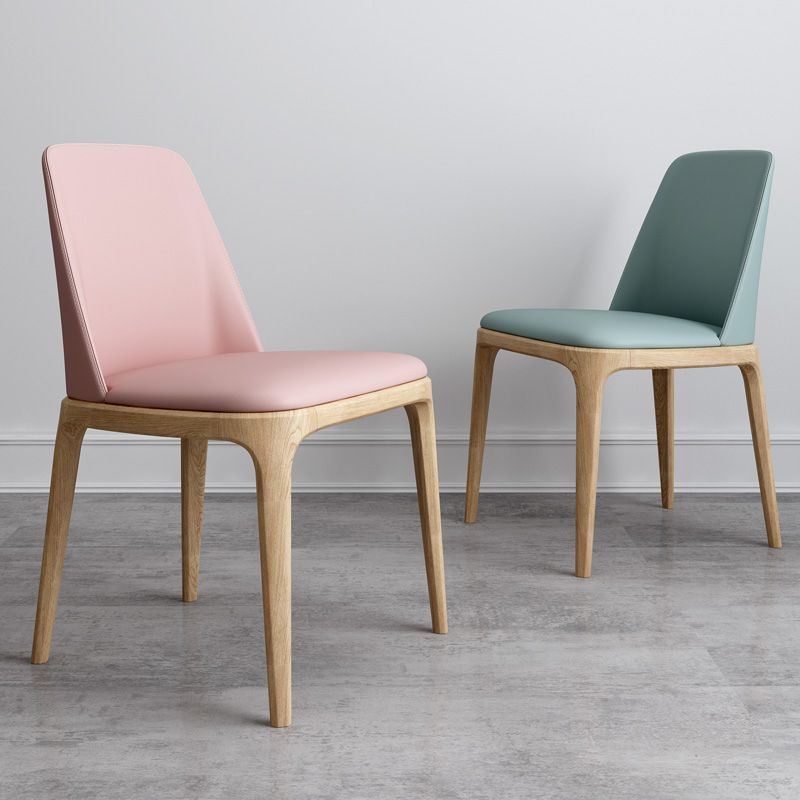 Sillas de comedor estilo moderno Sillas de cocina sin brazos con patas de madera