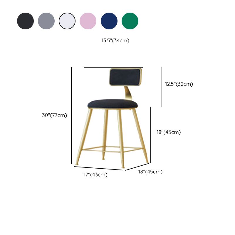 Nordic Style Bar-stool Round Seat Counter Bar Stool with Metal Legs for Home Use