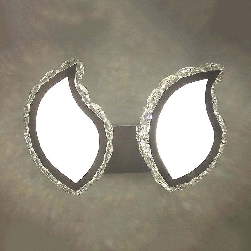 Mur de chambre à coucher à lames Mur moulé moderne Crystal Crystal LED Chrome Finition Murne de surface