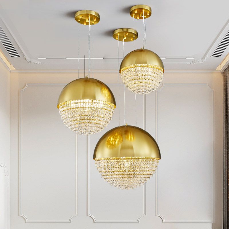 Lampada a ciondolo a LED a LED GOLD MODERNO ILLUMINAZIONE SOSPENSIONE DI CRIDOLE SMETRO PER LA PAGA