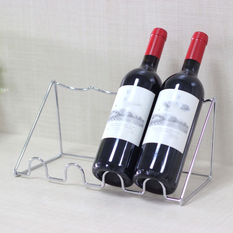 Modern Countertop Bottle Holder Metal Wine Bottle Rack for Home