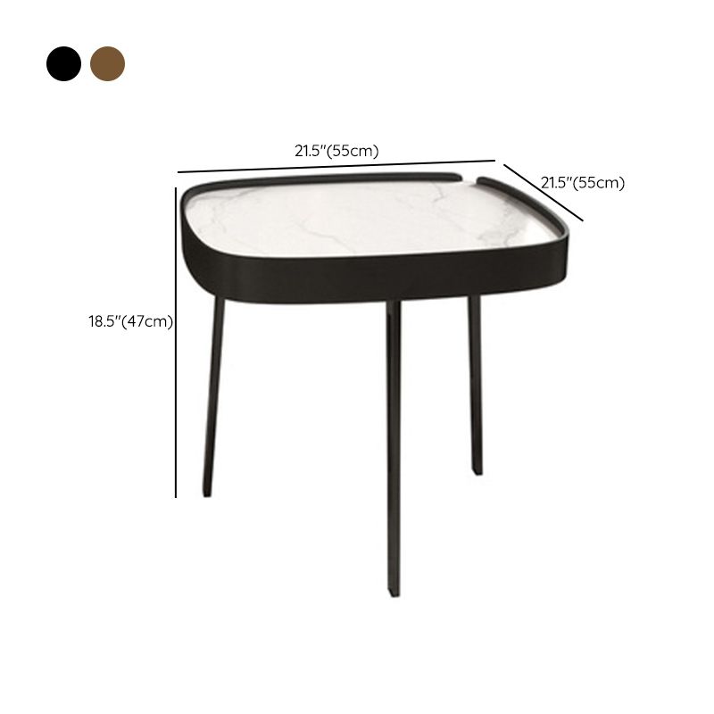 Glam Cocktail Table 3 Legs Faux Stone Oval/Square Coffee Table