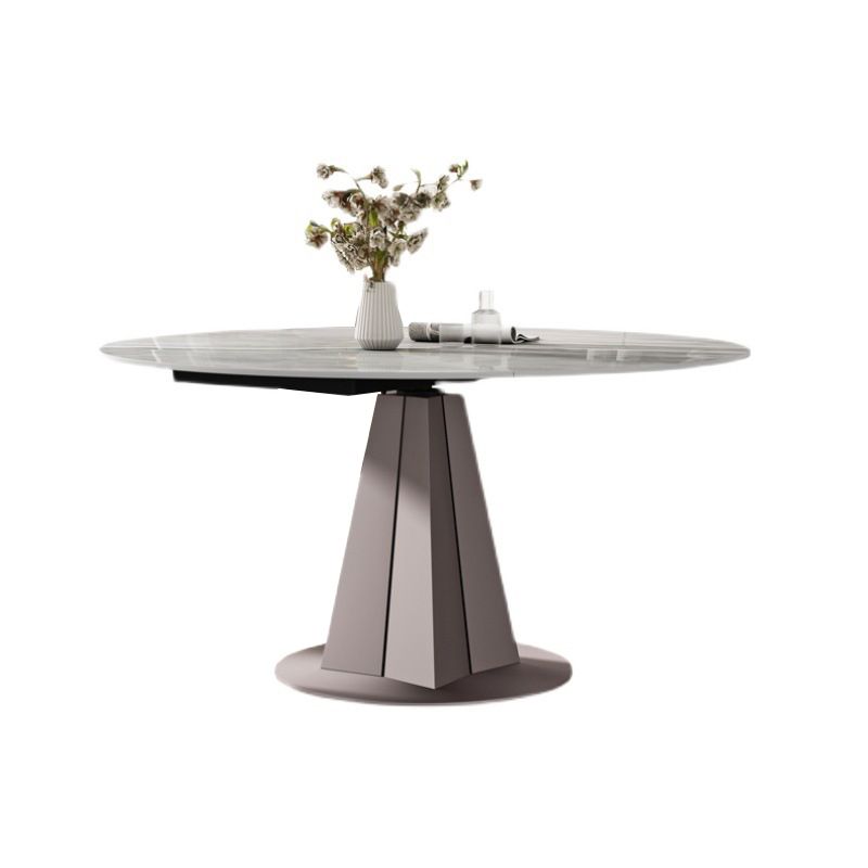 Traditional Luxury Dining Table Round Sintered Stone Pedestal Dining Table for Home