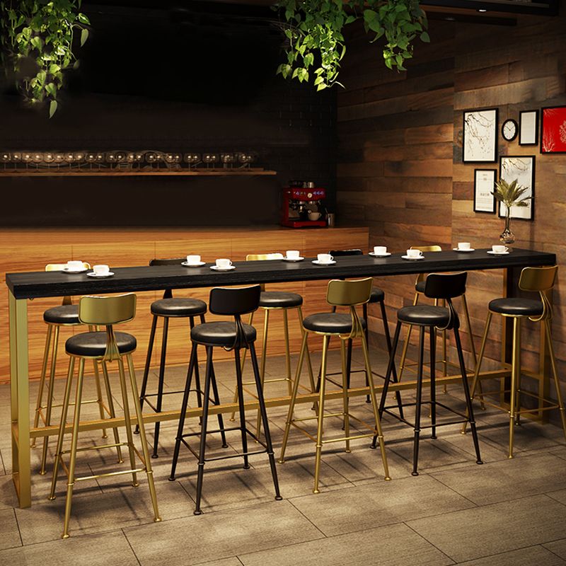 Glam Rectangle Counter Height Table Solid Wood Bar Dining Table