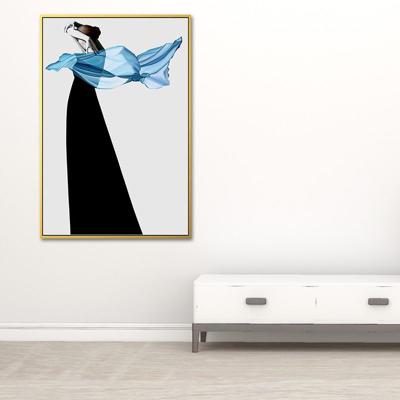 Textured Woman Dancer Art Print Canvas Modernism Wall Decoration for Living Room