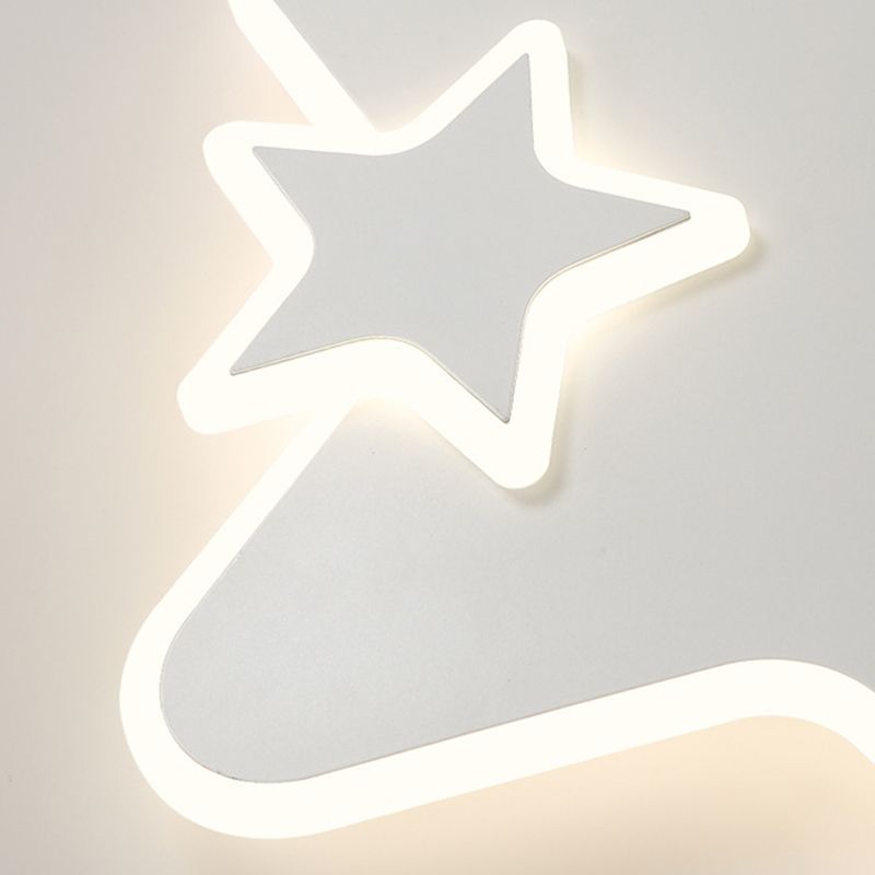 White LED Ceiling Light Children Star Flush Mount Lighting for Foyer