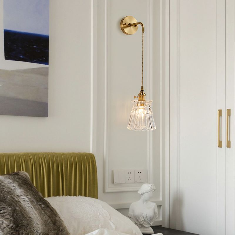 Contemporary Vanity Light Creative Glass Shade Wall Light Sconce for Washroom