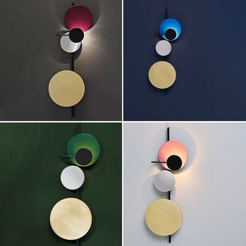 1 Light Round Disc Wall Light Fixtures Postmodern Sconce Light Fixtures