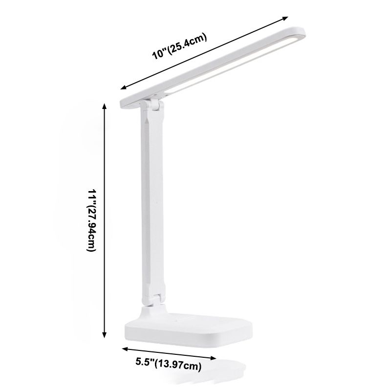 Moderne lineare Tischlampe Metall 1 helle Nachttischlampe in Weiß