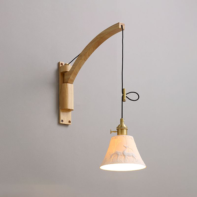Wood Wall Sconce Light Modern Creative Wall Light for Bedroom