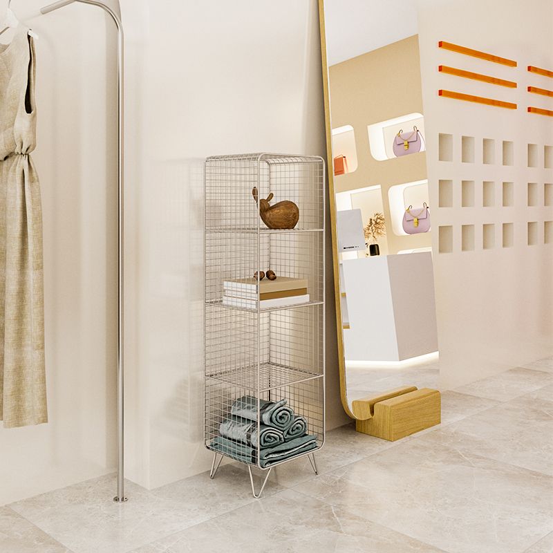 Metal Closed Back Standard Bookshelf Modern Style Bookcase with Shelves