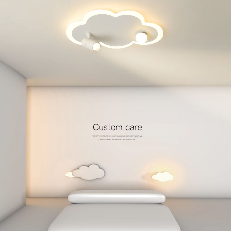 White Cloud LED Semi Flush Mount in moderner kreativer Metall -Innendecke mit Acrylschatten
