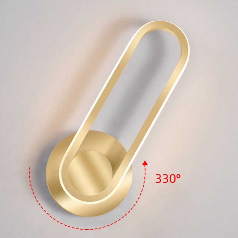 1-Light Oval Wall Mount Light Modern Style Metal Wall Sconce Lights