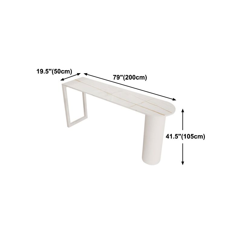 Glam Style 41.3"H Bar Table Faux Marble White Top Specialty Bistro Table for Living Room