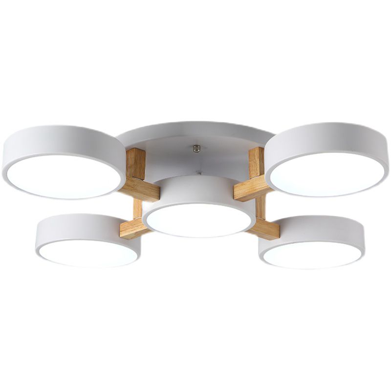 Nordic Round Ceiling Light Colorful Multi Light Flush Mount Light for Bedroom