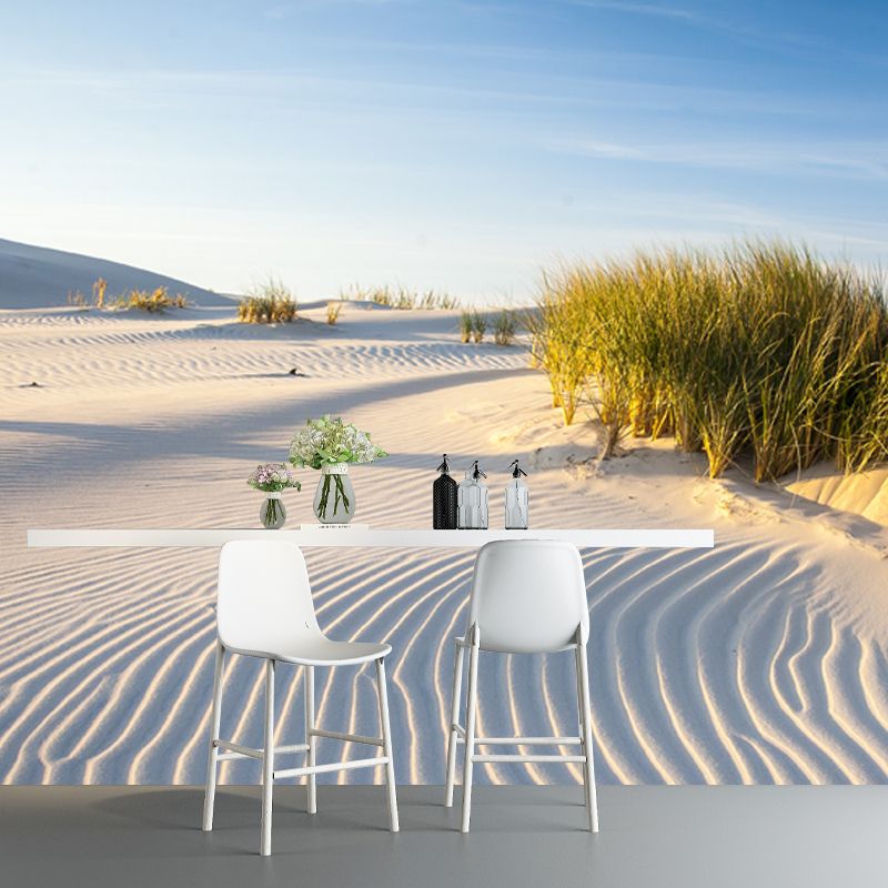 Big Desert Grass Wall Mural Decal White Non-Woven Wall Art, Washable, Customized