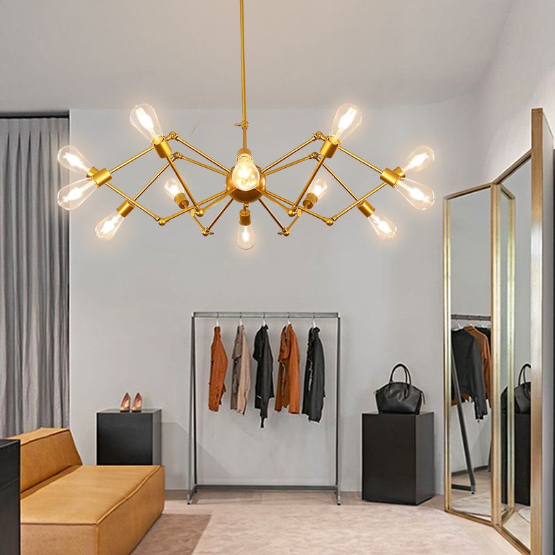Araña múltiple lámpara de lámpara vintage lámpara de luz colgante industrial de hierro