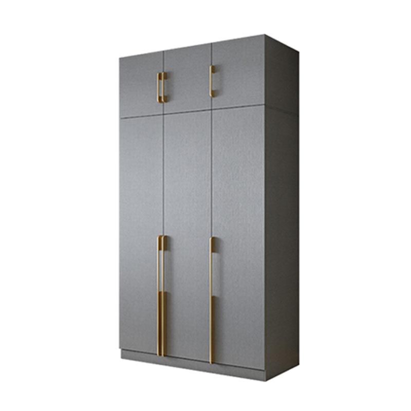 Contemporary Style Gray Colour Wardrobe Wood Soft Close Drawer Wardrobe Closet