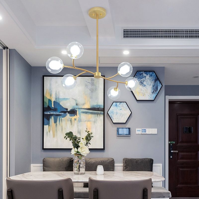 Modern Style Spherical Shape Island Lighting Ideas Glass Island Lighting Fixtures