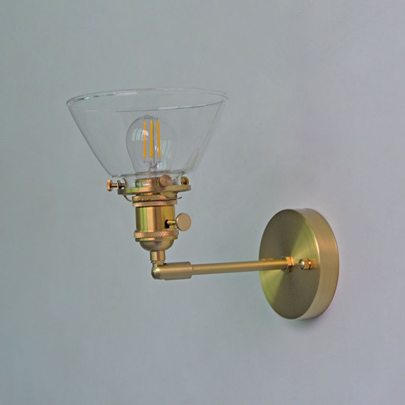 Bowl Wall Sconce Lighting Industrial Style Glass 1 Light Wall Mounted Light