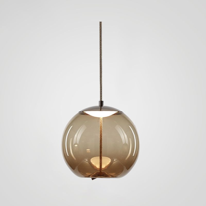 Éclairage de pendentif à LED en verre transparent à la lumière simple en verre pour salle à manger du salon