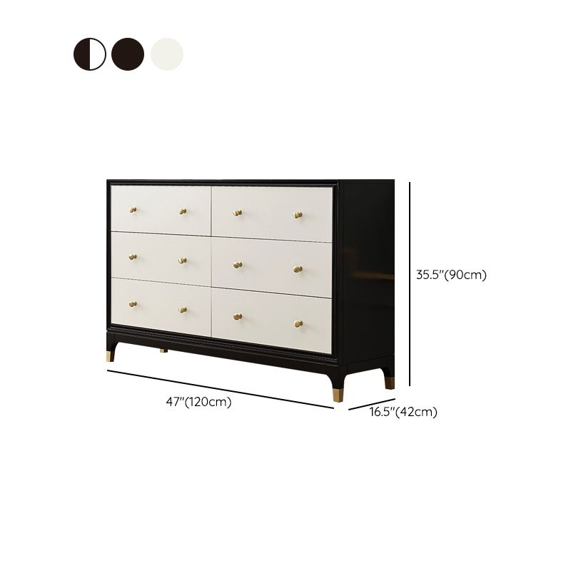 Classic Glam Double Dresser Cherry Horizontal Storage Chest Dresser for Bedroom