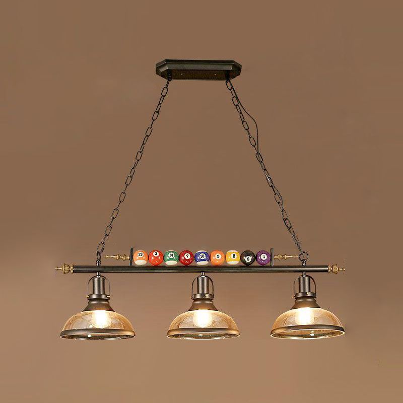 Luces de araña de araña de isla ligera de isla de estilo industrial en negro para restaurante