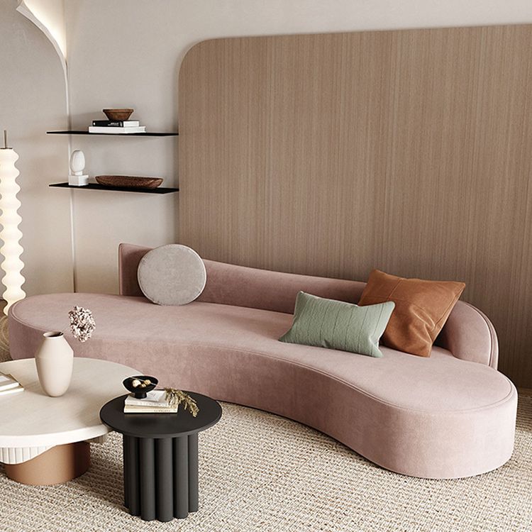 Velvet Modern Curved Sofa 39.37" D Armless Sofa with 2 Pillows