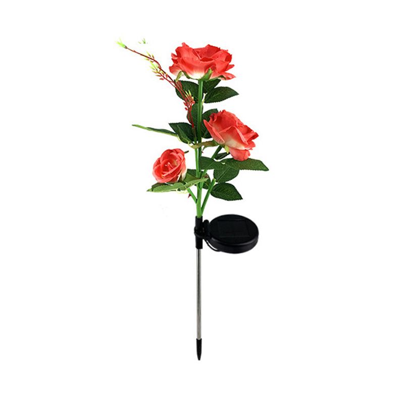 1 Pc Artistic Flower Shape LED Lawn Lighting Plastic Garden Solar Powered Stake Light