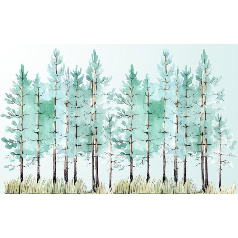 Illustration Botanical Wallpaper Mural for House Interior, Soft Color, Custom Made