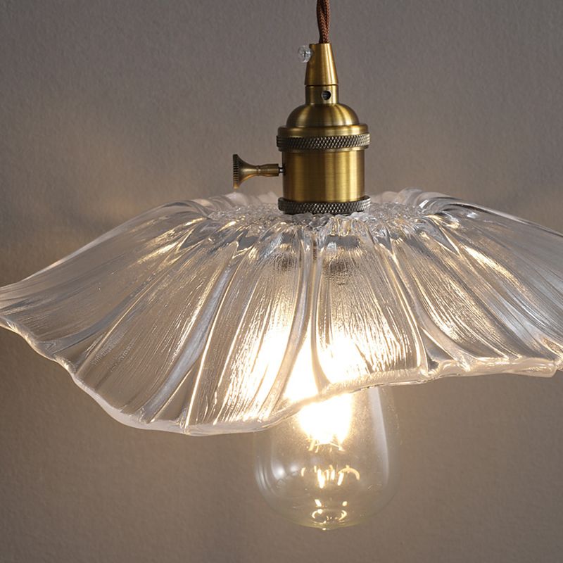 Contemporary Flower-Like Flush Light Fixture Glass 1 Light Flush Mount Lights in Gold